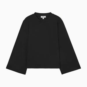 COS Bell Sleeve Black Crew Neck Long Sleeve